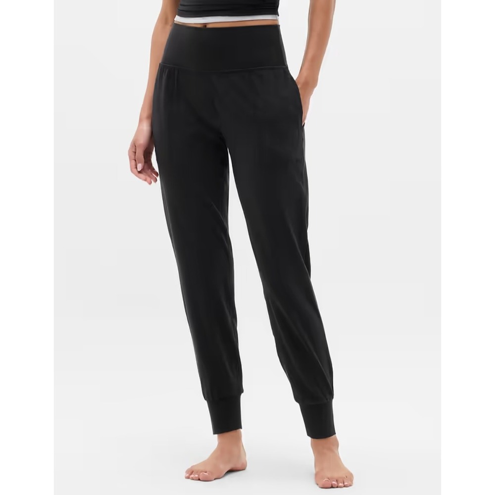 Athleta Salutation Jogger Black High Rise Tapered Activewear Pants Women Small